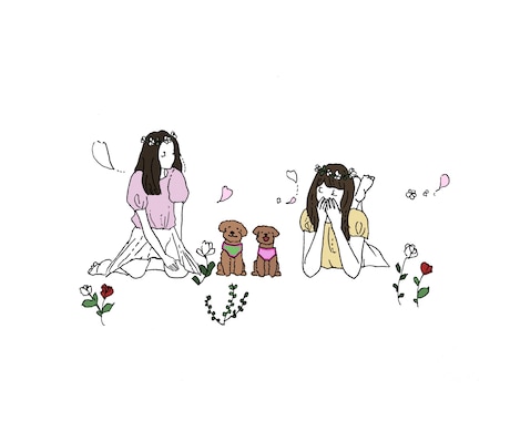 ペア画描きます お友達同士はもちろん、カップルなどにオススメ イメージ2