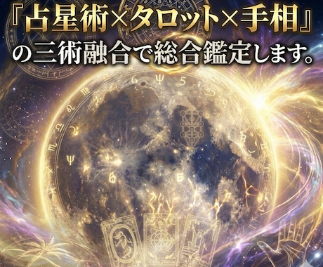 占星術×タロット×手相の三術融合で総合鑑定します 悩みの原因特定＋未来予測＋処方箋｜5000文字超の魂のカルテ イメージ1