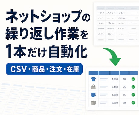 ネットショップの繰り返し作業を1つ自動化します イメージ1