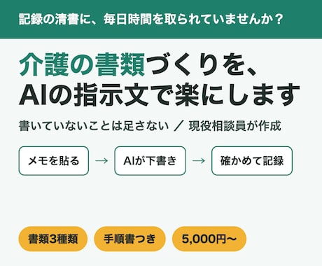 介護の書類づくりを、AIの指示文で楽にします イメージ1