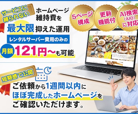 短期で公開！5ページCMS付！ホームページ作ります イメージ1