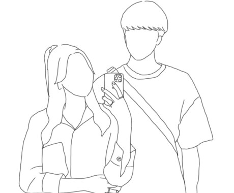 顔がないシンプルなイラストを描きます 基本的に白い背景に黒い線でiPadで描いています。 イメージ2