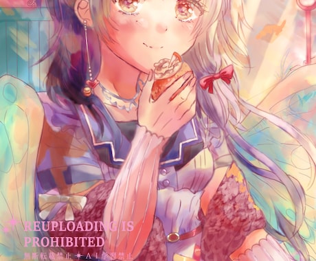 幻想的な可愛い女の子と綺麗な背景イラスト作成します パステルカラーのアナログ感ある幻想的な可愛い女の子イラスト イメージ2