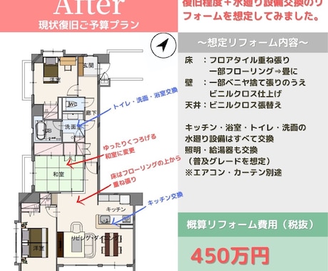 リフォーム・リノベーション間取り２プラン提案します 住宅専門の一級建築士による、ご要望プラン＋提案プラン作成 イメージ2