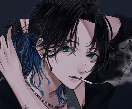 儚げで雰囲気のあるSNSアイコンお描きします ✞ダークチック✞ ✟モード系✟ など！ イメージ1
