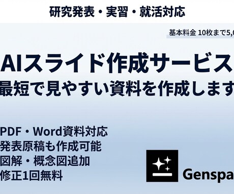 最短で見やすいスライド資料を作成します 最短で見やすく最低限のスライドがほしい方に。発表原稿作成も。 イメージ1