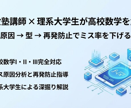 現役塾講師×理系大生が高校数学を解説します 原因→型→再発防止でミス率を下げる イメージ1
