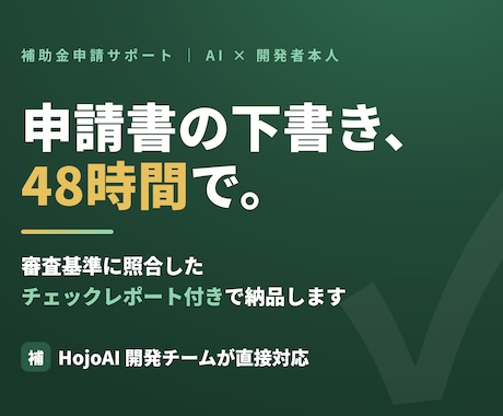 補助金申請書の下書きを48時間で作成します 審査基準に照合した弱点チェックレポート付き イメージ1