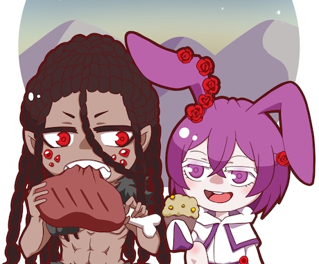 可愛いデフォルメイラスト描きます デフォルメだけどアニメ塗りも厚塗りも対応！ イメージ1