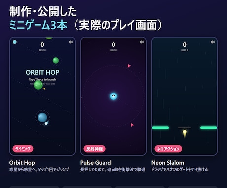 スマホでもPCでも遊べるミニゲームを作ります イメージ1