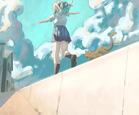 背景込みのキャラクター一枚絵を制作します イメージ1