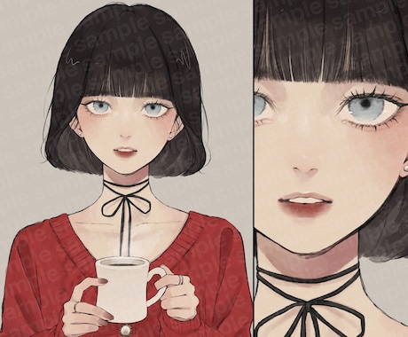 アンニュイで雰囲気のあるイラスト描きます ⭐︎アイコン, サムネイルetc. お気軽にご相談下さい！ イメージ2