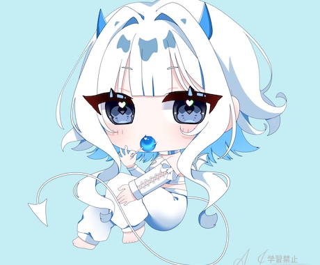 ミニキャラ(ちびキャラ)イラスト描きます シンプル塗りのキラキラとした瞳で描きます！ イメージ2