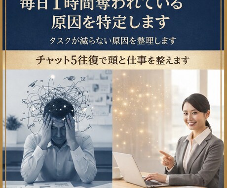 業務効率を下げている原因を60分で特定します 頭の中の混乱を整理し、ムダを減らします イメージ1