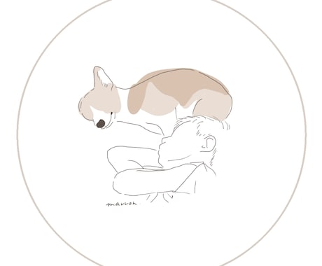 シンプルでおしゃれなペット線画描きます うちの子との時間を、シンプルな線画アート イメージ2