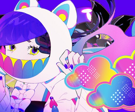 カラフルポップなMV用イラストを描きます オリジナル楽曲MVイラスト、歌ってみた動画サムネイラスト等。 イメージ1
