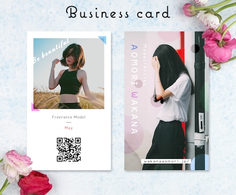 SNS映えするオシャレな名刺を作成いたします SNSやフリーランスで活躍している方におすすめです イメージ1