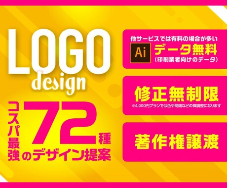 英文ロゴ限定！最大級の提案数！【72案】提案します 【72案】から選べて！直せて！オリジナルまでつくれちゃう！ イメージ1