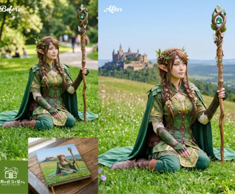 コスプレ写真を2.5次元の極上品質へ加工します 歴20年のプロ技術×最新AIで世界観を再現する背景合成を提供 イメージ2