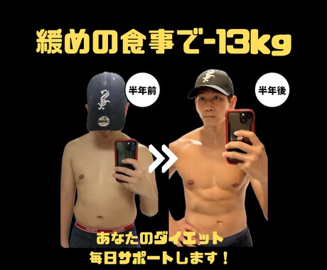 彡緩めの食事彡月2㎏痩せたい方 毎日サポートします 半年で10kg痩せたダイエットコーチによる徹底サポート！ イメージ1