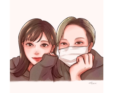 ホワイトデーのギフトに♪思い出に残る似顔絵描きます 印刷も対応します！記念日・お誕生日・イベントのプレゼントに。 イメージ2