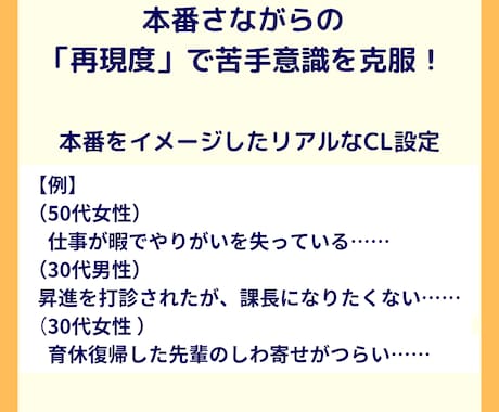 キャリアコンサルタント実技試験ロープレ相手役します 現役キャリコンとじっくり練習！ロープレの悩みや疑問もクリアに イメージ2