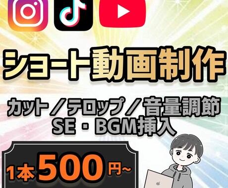 ジャンル問わずショート動画編集します 初めての方でもお求めやすい価格で編集いたします！ イメージ1