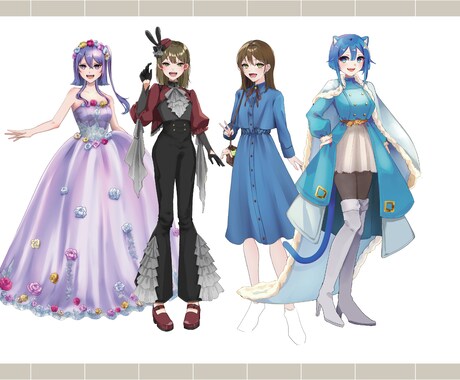 2月いっぱいまでの特別価格で立ち絵制作します あなたの求める可愛い、かっこいいキャラクターを イメージ1