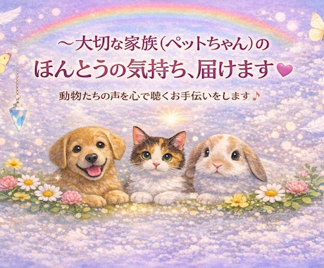 霊視で聴く＊ペットの心の声リーディングします 言葉にならない想いをやさしくお届け イメージ1