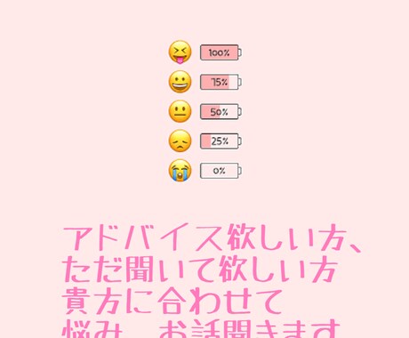 どんな悩みでも聞きます ただ聞いて欲しい、意見を聞きたい貴方好みに合わせます☺️ イメージ1