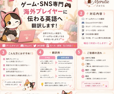 ゲーム・SNS専門 自然な英語へ翻訳します 海外プレイヤーに伝わる、自然な英語へ イメージ2