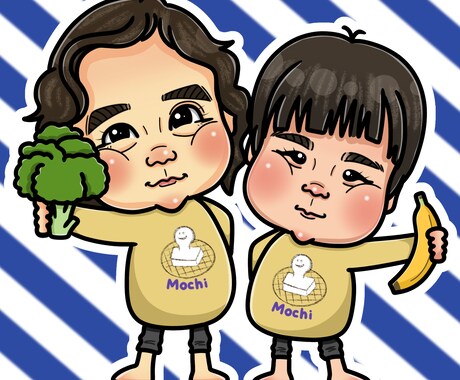 全身の可愛い似顔絵をお描きます 思い出、記念に1枚どうですか？ イメージ1