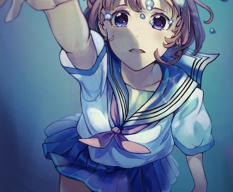 お好みのシチュエーションのイラストを描きます 同人誌の表紙、動画のサムネに雰囲気のあるイラストを イメージ2