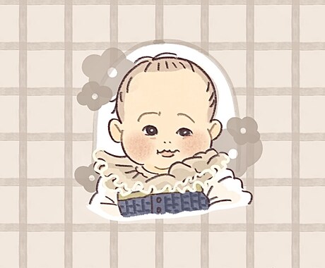 アイコン用に赤ちゃんの似顔絵を描きます デフォルメしすぎない赤ちゃんの似顔絵アイコンを描きます✎* イメージ2