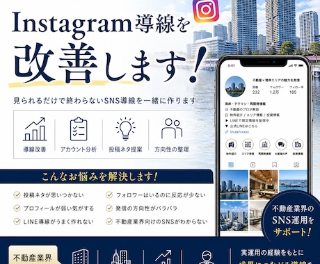 不動産業界に特化したSNS導線をサポートします 「不動産業界のSNS運用に悩む方向け」 イメージ1