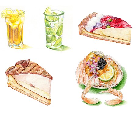 食べ物の絵描きます お菓子・飲み物・食べ物OK！メニュー表にピッタリ イメージ1