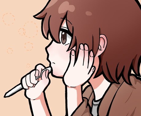 肩から上のアイコン作成します ほかよりも太めの線で、シンプルな背景でお作りします！ イメージ1