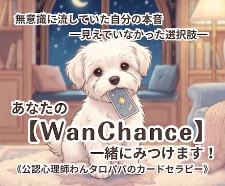 あなたの【WanChance】一緒に見つけます 無意識に流していた自分の本音─見えていなかった選択肢─ イメージ1