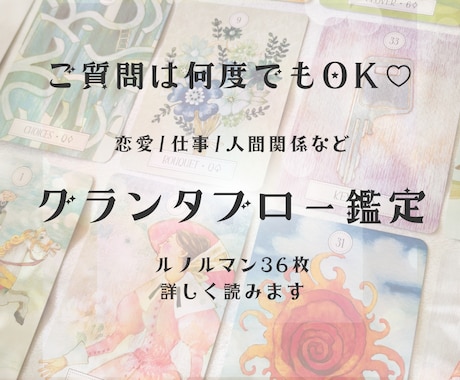 質問何度も◎24時間以内グランタブロー鑑定します 的中率抜群！36枚展開、質問は納得するまで何度でもOK イメージ1
