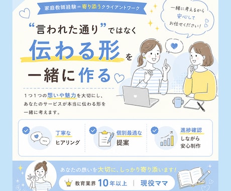 先着5名＊スタートダッシュ価格でお受けいたします 【教育の専門家×リアルな親目線】サービスの魅力を引き出します イメージ2