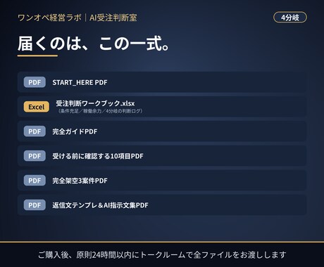受注判断を10項目とAI返信文で型にします 受ける前10項目＋4分岐。条件不足を質問へ戻す返信文つき イメージ2
