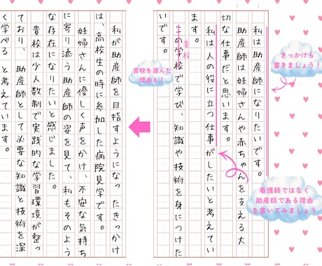 即日可　看護・助産学校の志望理由書を添削します 看護学校/大学/大学院合格実績あり｜志望理由書を丁寧に添削❁ イメージ2