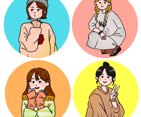 好印象！オシャレでゆるかわいいアイコン描きます シンプルで使いやすい！挿絵や名刺OK！初めてのご利用に♪ イメージ2