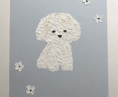 オイルパステルであなたの愛犬を可愛く描きます ポストカードにゆるキャラ風に描きます！インテリアにどうぞ イメージ2