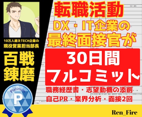 IT・DX企業限定⭐転職活動フルサポートします 最終面接官がフルコミットで30日間伴走 イメージ1