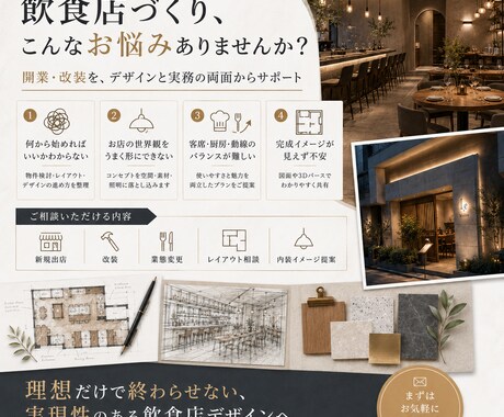 デザインだけで終わらない売れる店舗空間をつくります デザイン性と集客力のあるノウハウを活かした店舗設計 イメージ2