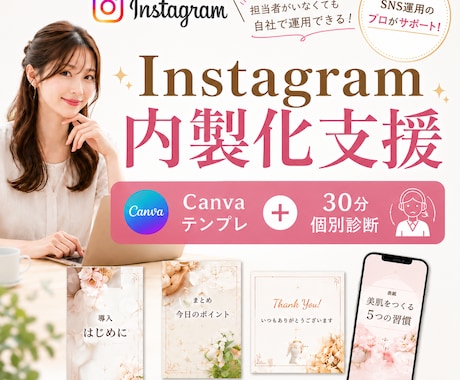 SNS内製化支援！テンプレ&個別診断を行います Canva素材と設計シートでInstagramの内製化を支援 イメージ1