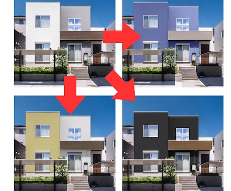 外壁塗装などのカラーシミュレーションを作成します 5パターンまで追加料金なし！リアルでイメージしやすい写真 イメージ1
