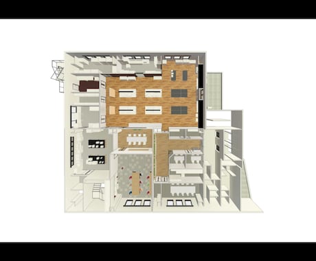 Autodesk Revit データを作成します 平面図、立面図面、断面図、簡易パースを作成します。 イメージ1