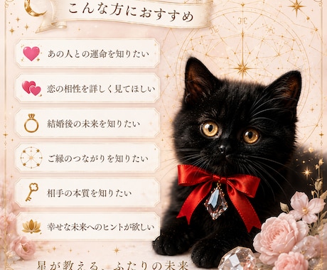 西洋占星術で読み解くふたりの相性を占います 【24時間以内】西洋占星術で基本相性/恋愛相性/結婚相性占う イメージ2